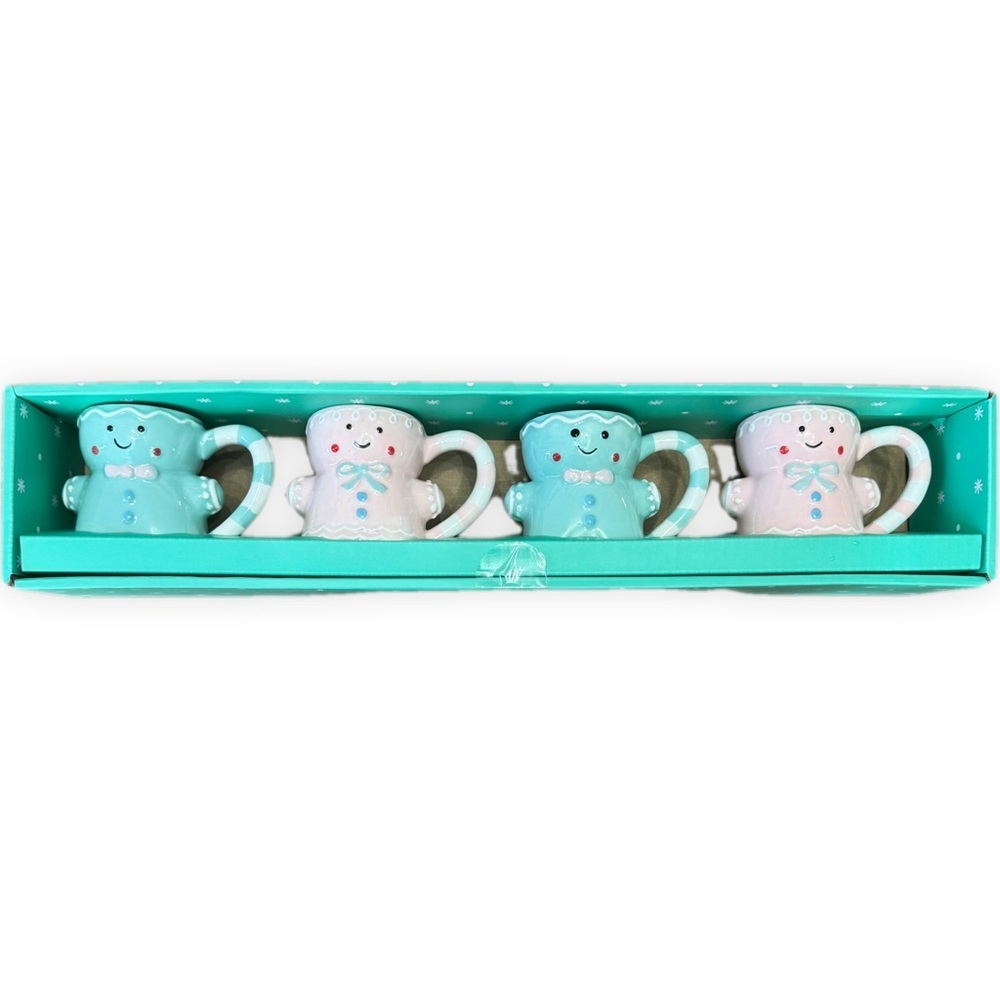 Lang espresso Ginger Bread Pastel Colors cups set of 4 Hand Painted
